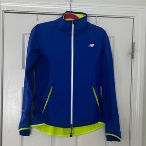 New Balance NB Heat Blue Jacket with Neon Yellow Accents size small